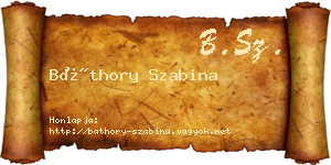 Báthory Szabina névjegykártya