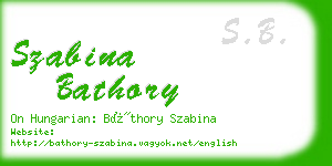 szabina bathory business card